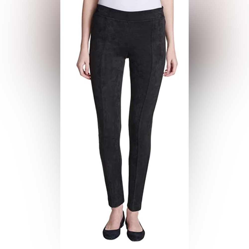 Andrew Marc Women's Super Soft Stretch Faux Suede Pull On Pants Black Small